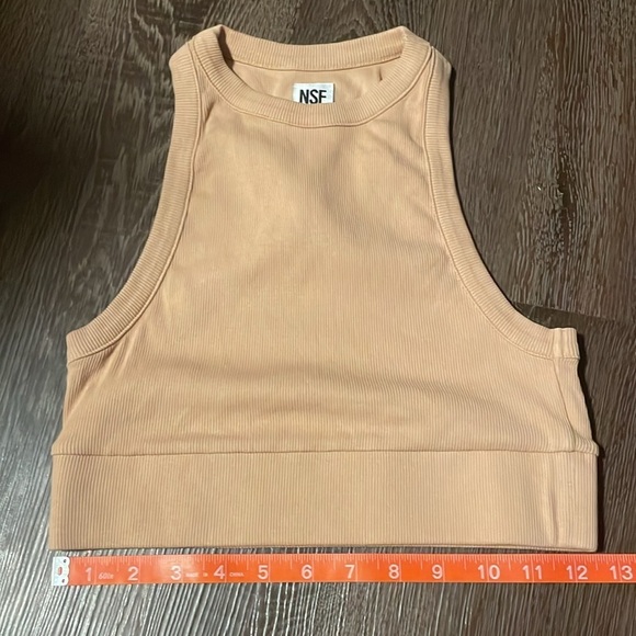 👡 NSF | tan ribbed crop top size small like new! - Picture 3 of 7